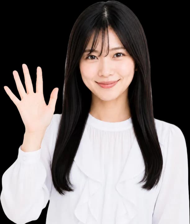 出迎えるスタッフ